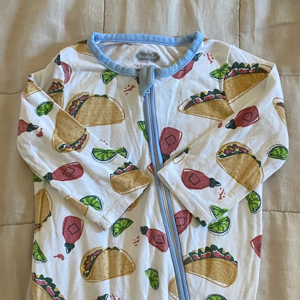 Mud Pie Taco and Lime Print Kids Footie